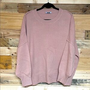 Royal + Reece size Medium Dusty Pink Crewneck Oversized Soft Raw Stitch Sweater